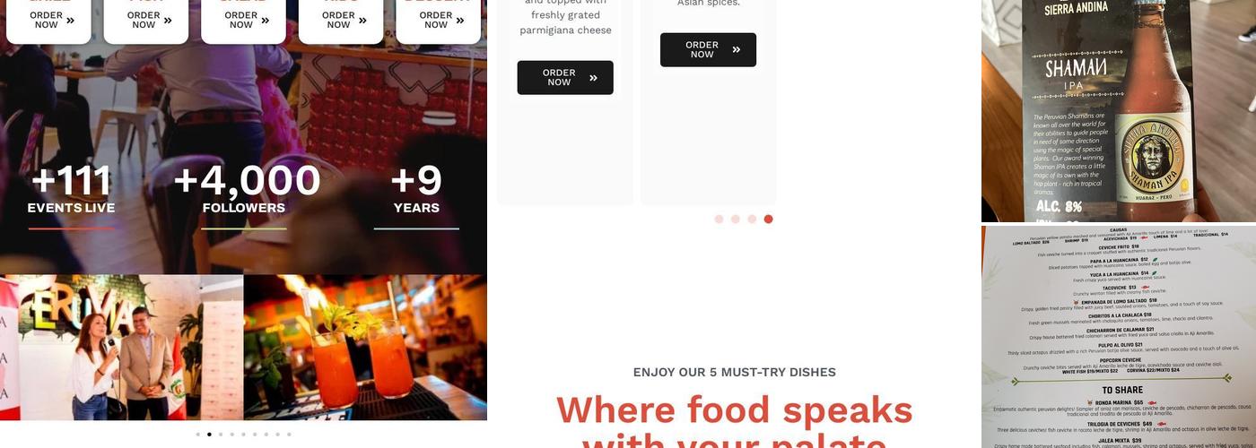 Peruvian Ceviches + Bar Menu