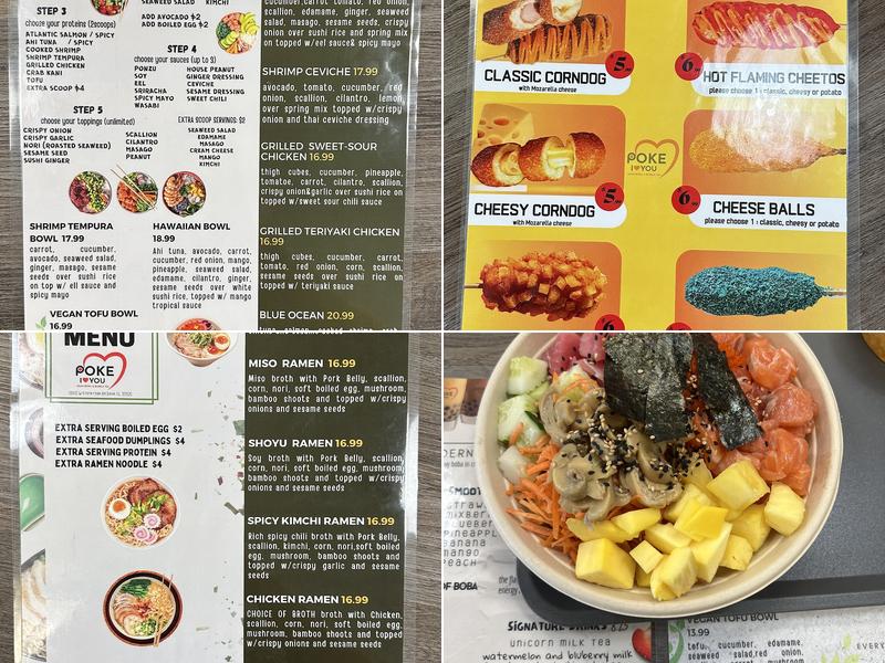 Poke I love you Menu