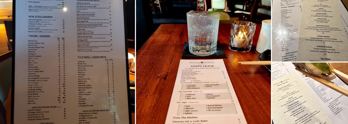 Robata JINYA - Honolulu Menu