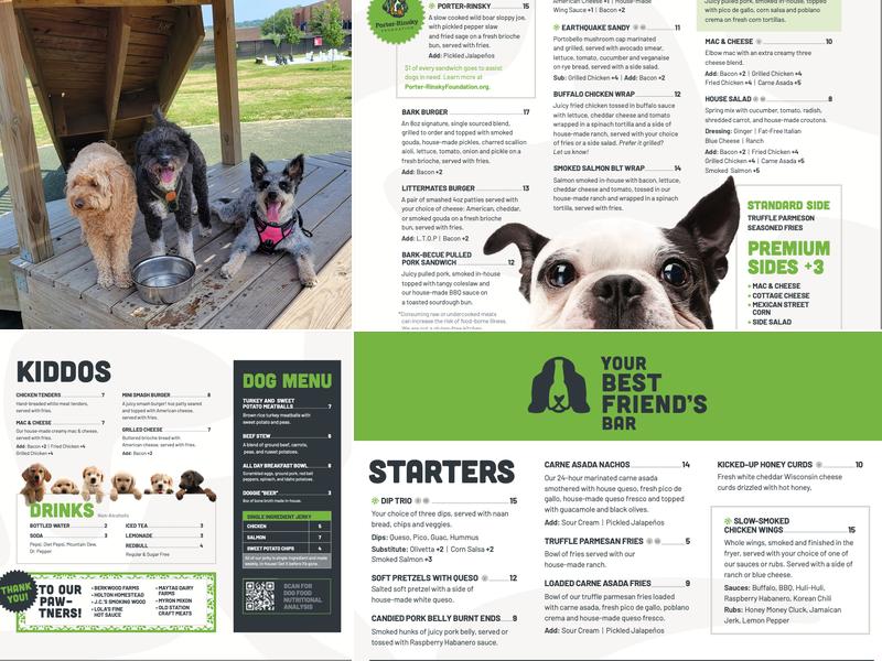 Paws & Pints Menu