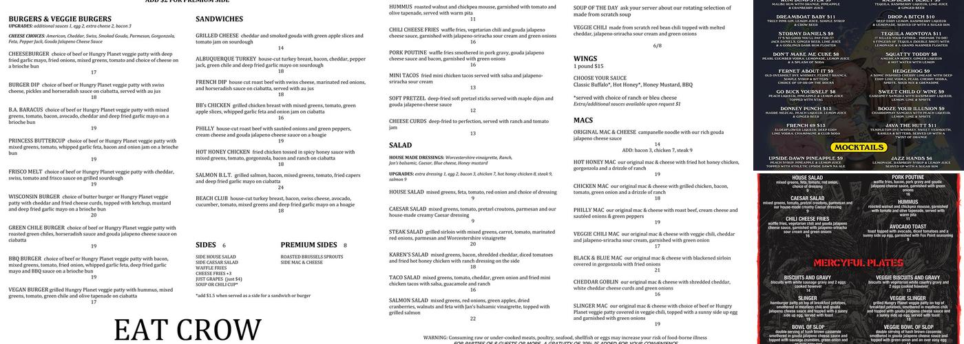 Eat Crow Menu