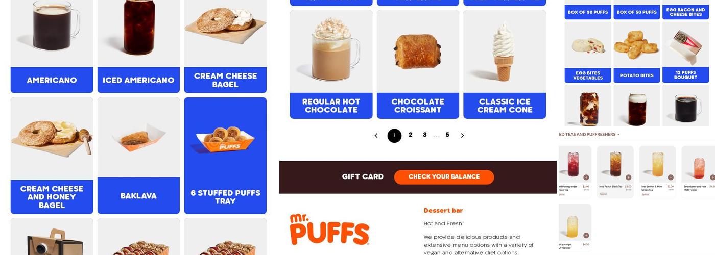 Mr. Puffs Menu