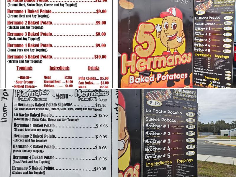 5 Hermanos Baked Potatoes Menu