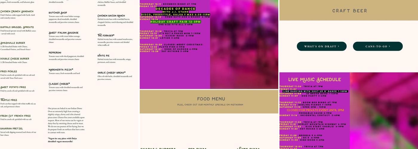 Tin Barn Brewing FLX Menu
