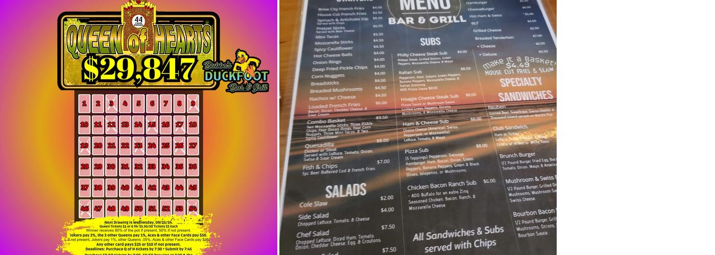 Duckfoots bar & grill Menu