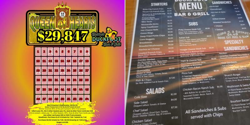 Duckfoots bar & grill Menu