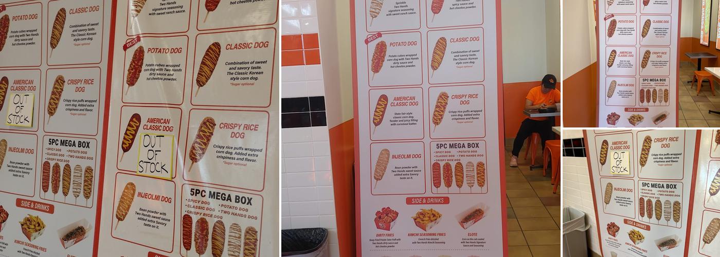 Two Hands Corn Dogs Menu