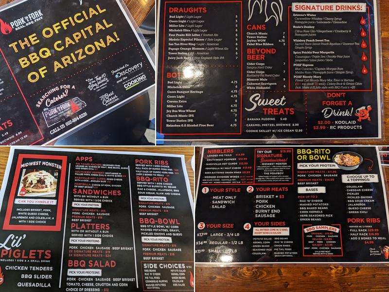 Pork on a Fork Menu