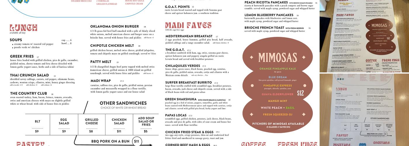 Madi Menu