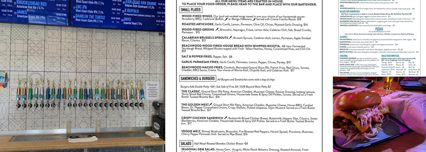 Beachwood Brewing & Distilling Menu