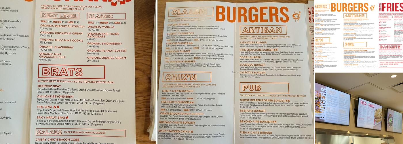 Next Level Burger Denver Menu