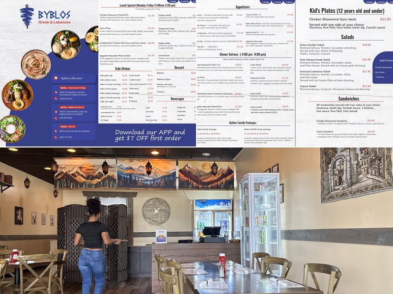 Byblos Greenwood Village Menu