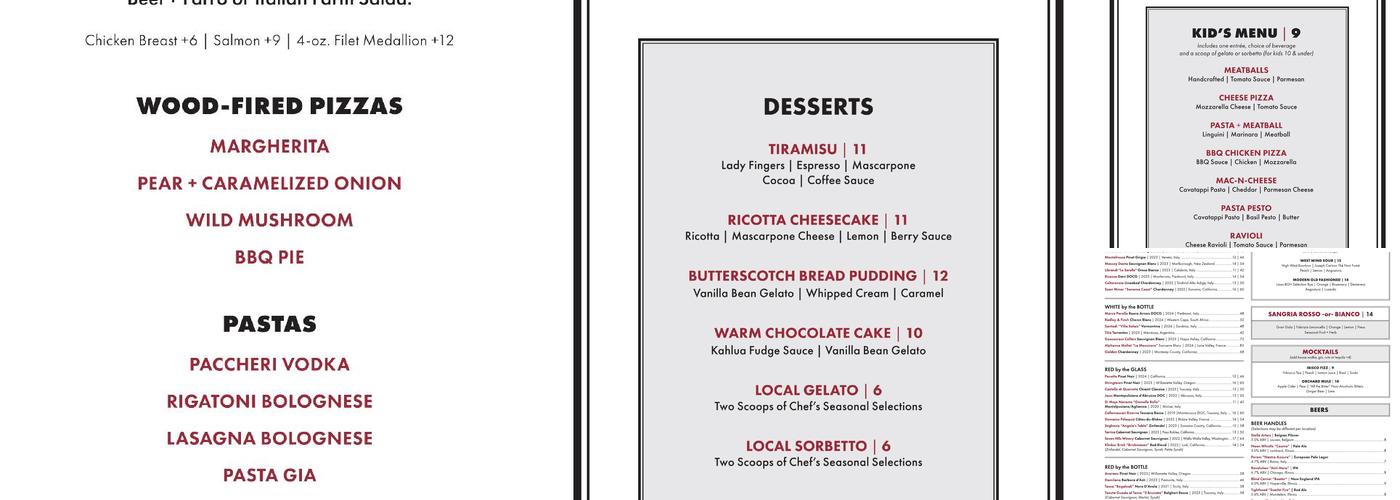 GIA MIA Naperville Menu