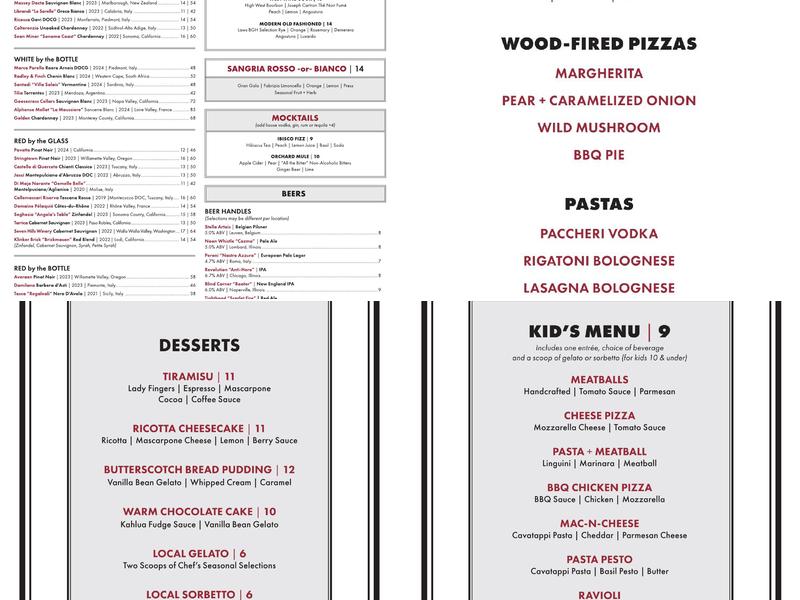 GIA MIA Naperville Menu