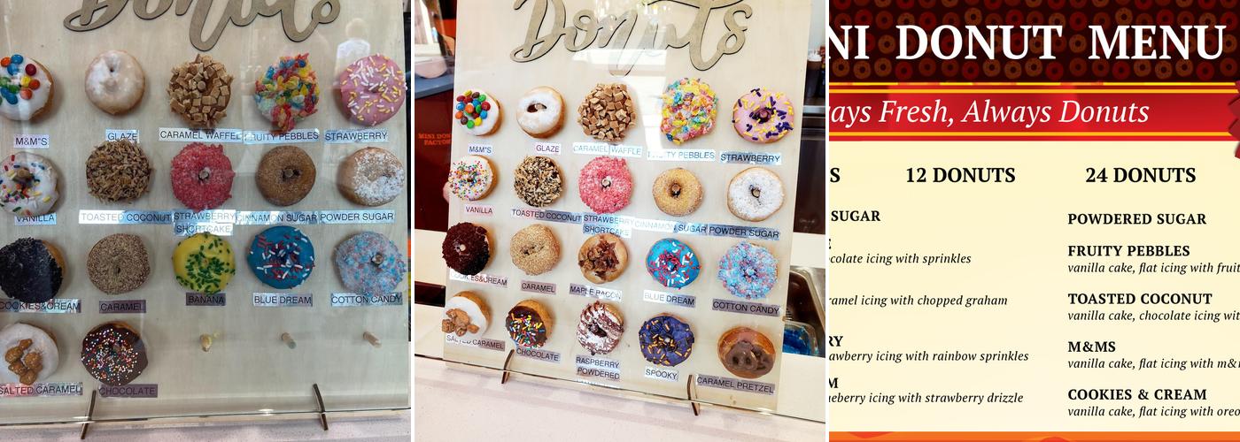 Mini Donut Factory Menu