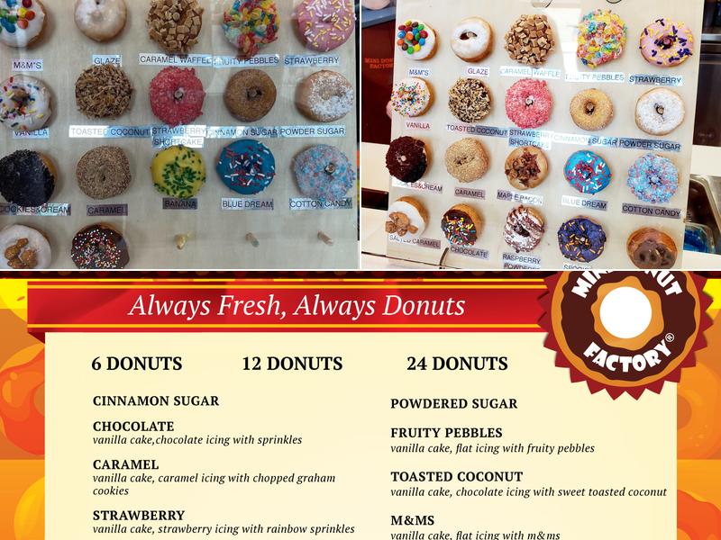Mini Donut Factory Menu