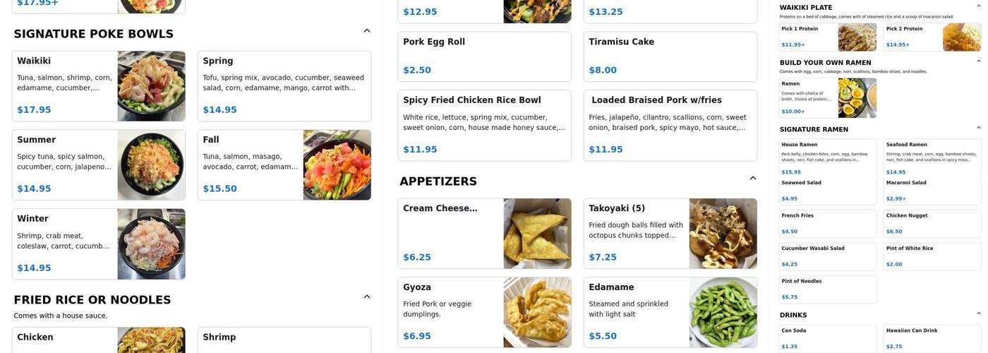 Waikiki Poke and Grill Menu