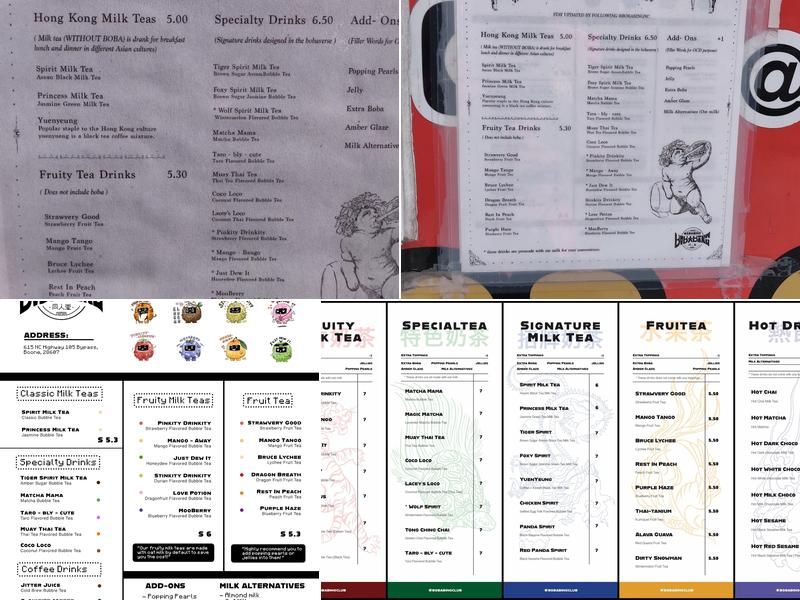 BobaBing Menu
