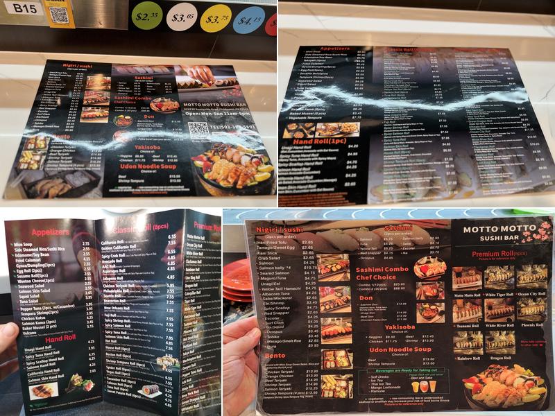 Motto Motto - Revolving Sushi Bar Menu