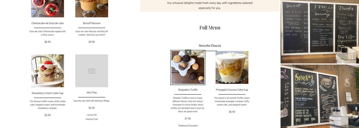 Brazilian Table Menu