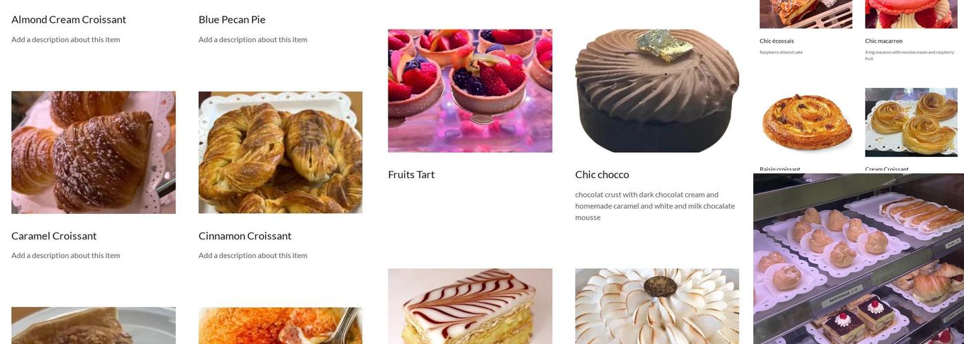 Chic French Bakery Cafe Menu