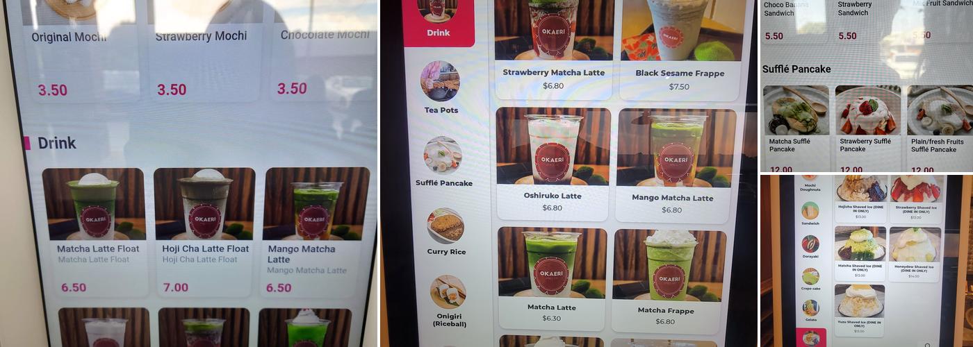 Okaeri Japanese Cafe Menu