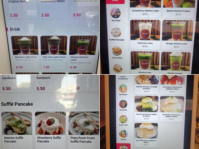 Okaeri Japanese Cafe Menu