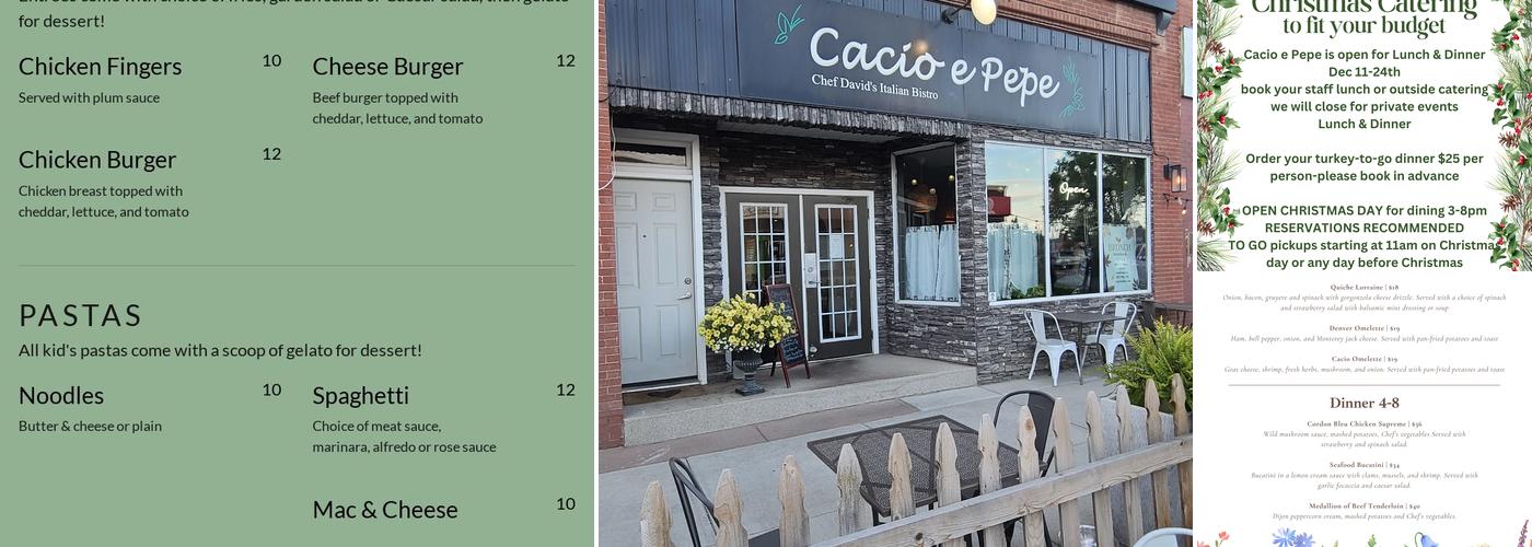 Chef David's Cacio e Pepe Italian Bistro Menu