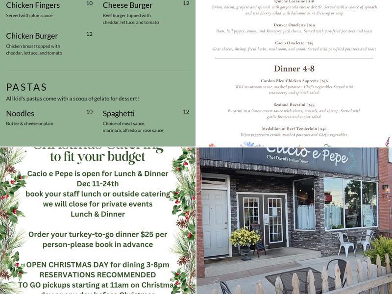 Chef David's Cacio e Pepe Italian Bistro Menu