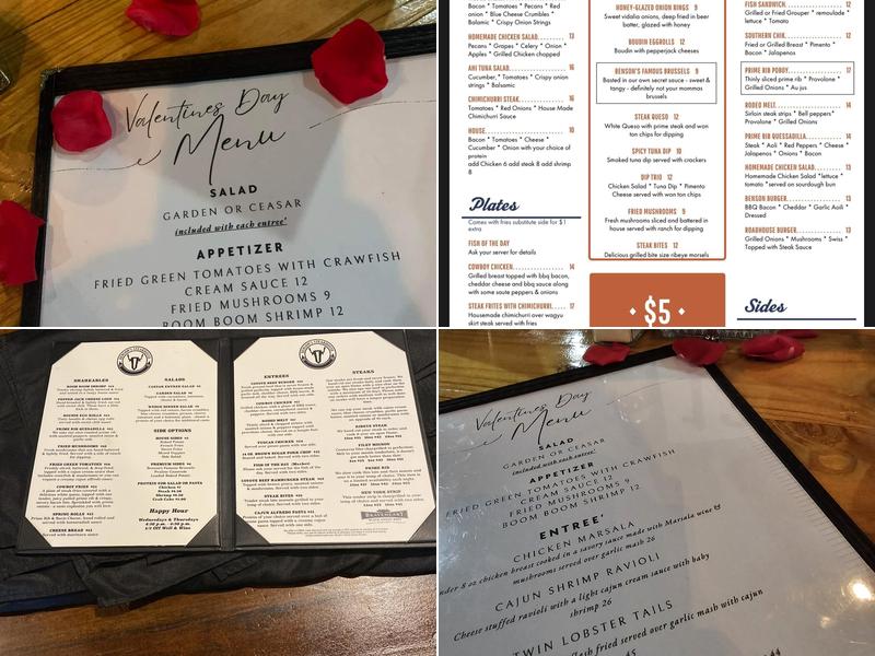 Benson’s Steakhouse Menu