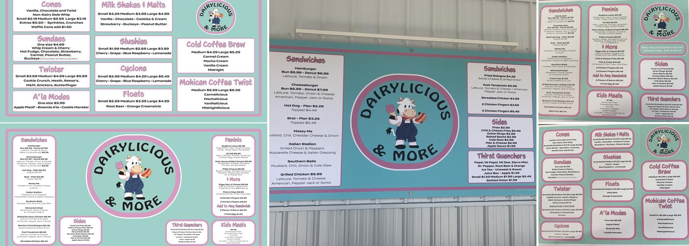 Dairylicious & More Menu