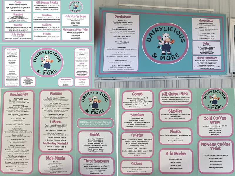 Dairylicious & More Menu