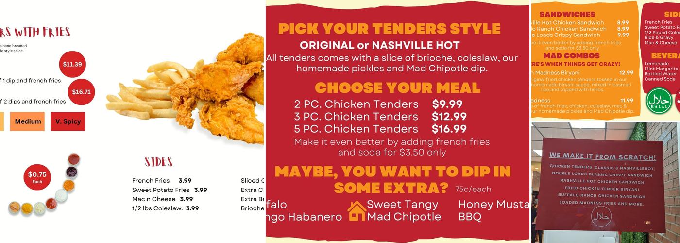 Forefeathers - Chicken Madness Menu