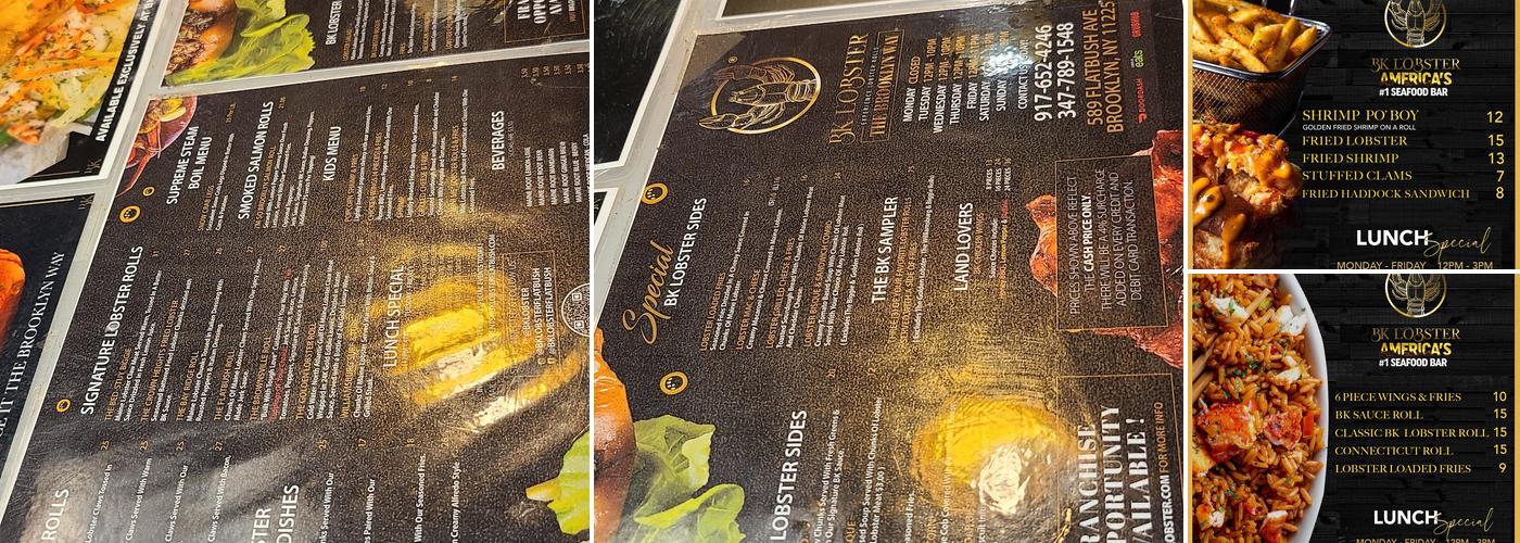 BK Lobster Menu