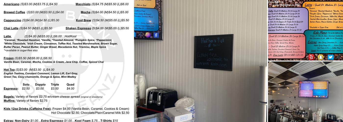 Kool Beanz Menu