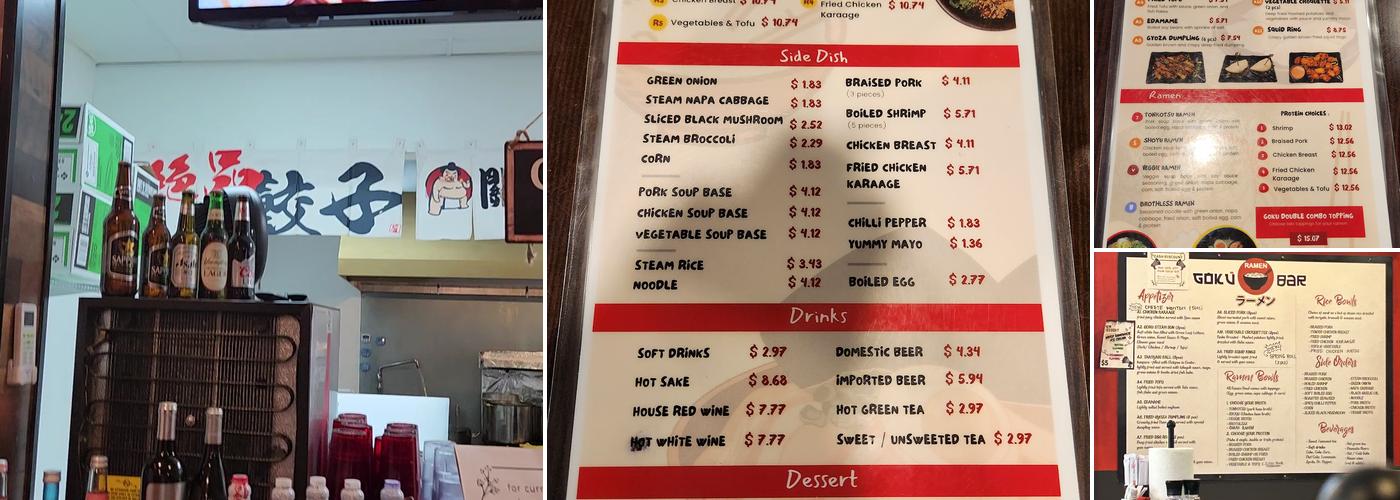 Gokū Ramen Bar Menu