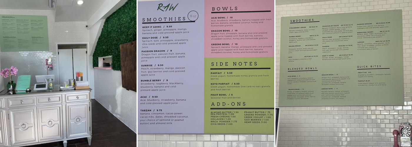 Undergrind Raw Menu