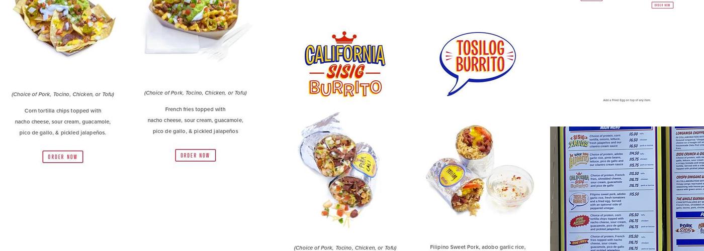 Señor Sisig (SF Ferry Building) Menu