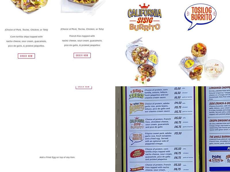 Señor Sisig (SF Ferry Building) Menu