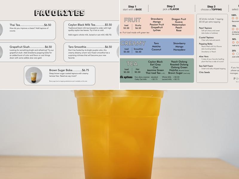 PICK UP bubble tea Menu