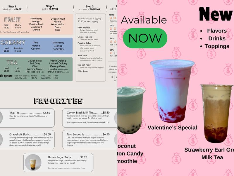 PICK UP bubble tea Menu