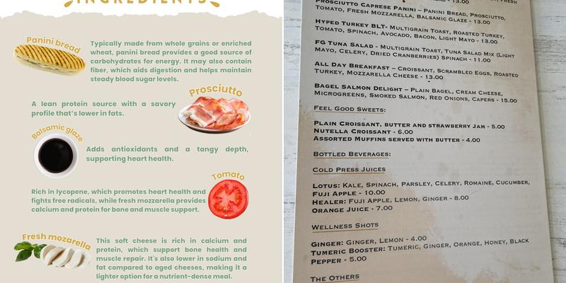 Feel Good Coffee Lounge Menu