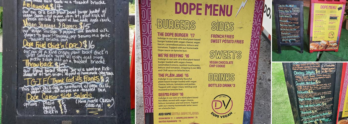 Dope Vegan Menu