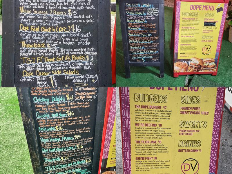 Dope Vegan Menu
