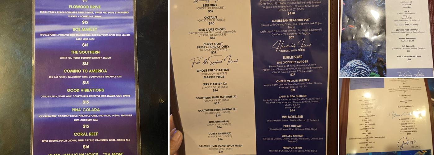Godfrey's Flagship Menu