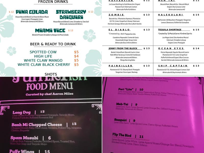 Pufferfish Menu