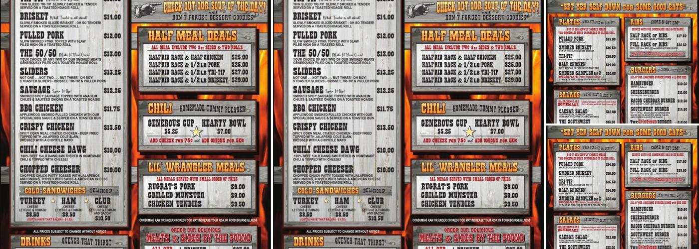 Up In Smoke Bar-B-Que Menu