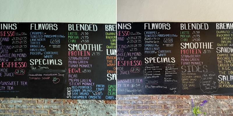 Jamie’s Eats and Sweets Menu