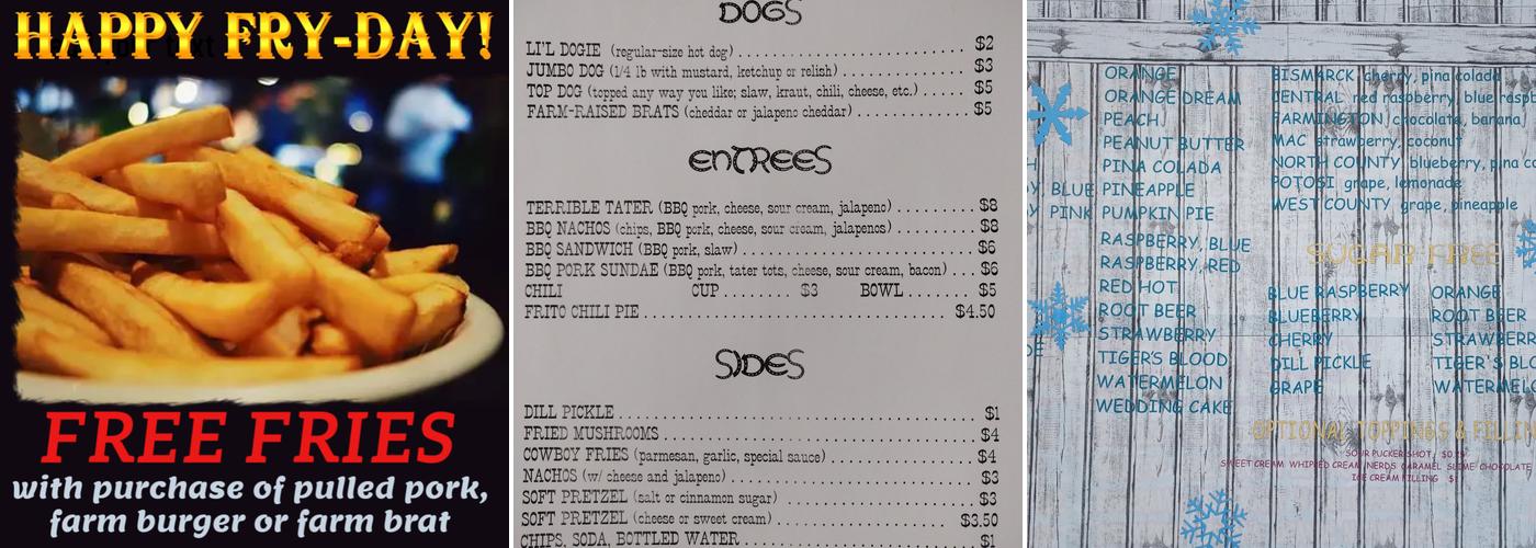 Cowboy Shiver Shack Menu