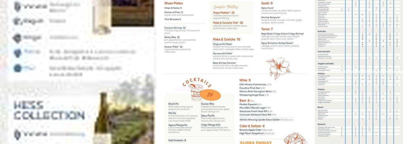 Pacific Catch Menu